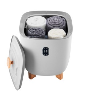 VEVOR Towel Warmer Bucket, 25L Heated Towel Warmer , Large Blanket Warmers, 20/40/60/90 Mins Timer and Temperature Setting, White - 1 of 4
