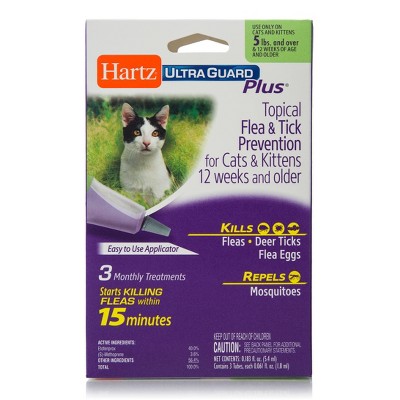 Hartz UltraGuard Plus Flea & Tick Drops for Cats - 3ct