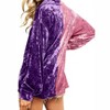 Women's Contrast Button Up Long Sleeve Shirt - BiBi - 2 of 4