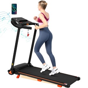 Folding Treadmill for Home, 2.5HP Quiet Motor, Incline, Heart Rate Sensor, USB Charge, Bluetooth Speaker, 6 Shock-Absorbing, 300lbs Capacity - 1 of 4