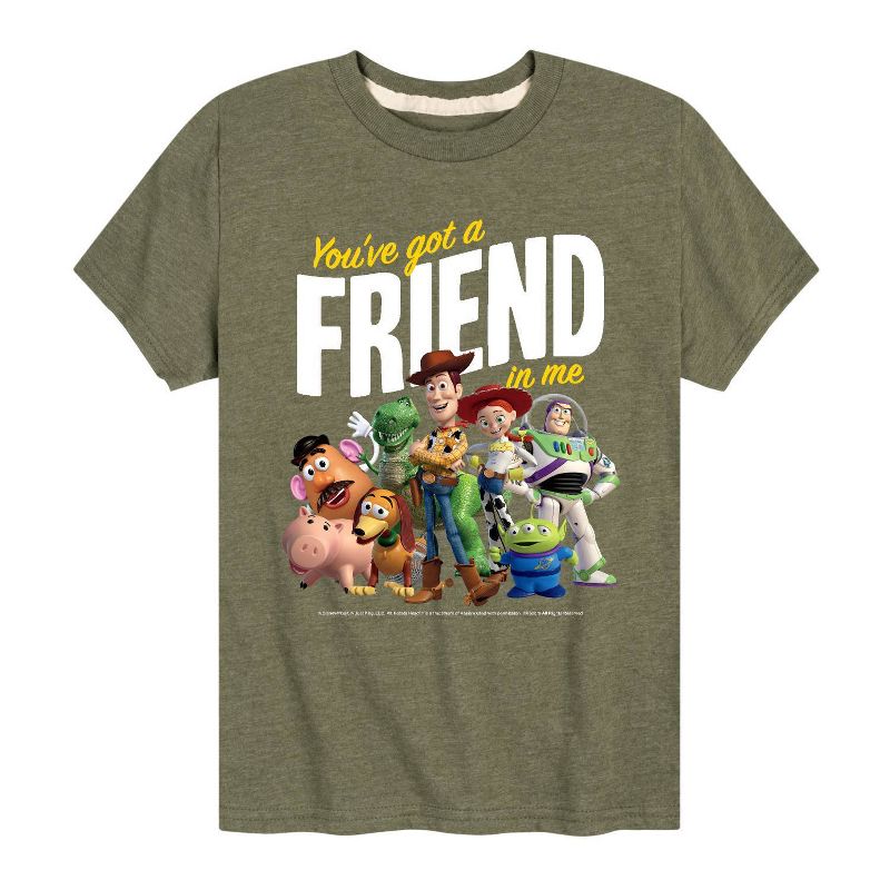 Boys' Toy Story 'You've Got A Friend in Me' Short Sleeve Graphic T-Shirt - Heather Green, 1 of 2