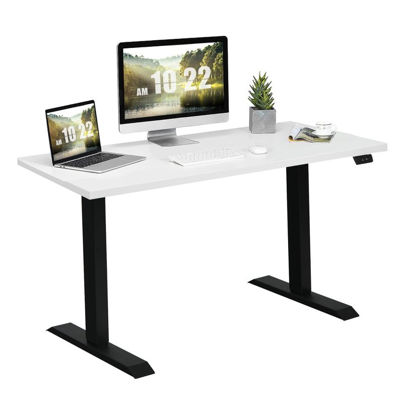 Costway 48'' Electric Sit to Stand Desk Adjustable Standing Workstation, 1 of 11