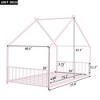 Twin Size House Bed, Metal Floor Bed Frame With Roof, House Shape Bed With Metal Slats Support For Teens Kids Boys Girls, No Box Spring Needed - 3 of 4
