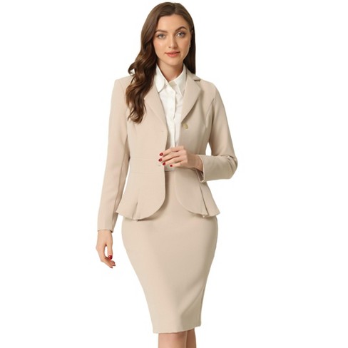 Peplum jacket skirt suit best sale