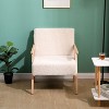 Nordlys Solid Wood and Velvet Lounge Chair Countryside Style Living Room - 2 of 4