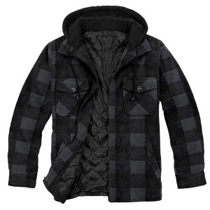 Victory Outfitters Men's Fleece Hooded Shirt Jacket - 1 of 4