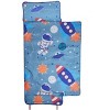 EVERYDAY KIDS Toddler Nap Mat –Outer Space Adventure– Soft Microfiber, Rollup with Handle & Pillow, for Preschool, Daycare, or Travel -Ages 2-6 years - 3 of 4