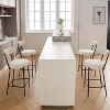 Counter Stools Set of 2, Leather Bar Stools with Back, Pedals, Metal Legs, Upholstered Counter Height Bar Chairs - 2 of 4