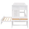 Twin size Loft Bed with a Stand-alone bed, Shelves,Desk,and Wardrobe-White - 4 of 4
