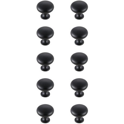 Elegant Lighting Cadon 1.2Inch Diameter Matte Black Mushroom Knob Multipack (Set of 10)