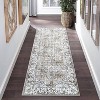 Acekool 9x12 Washable Area Rug, Soft Non-Slip Oriental Medallion Carpet, No Shedding Large Floor Mat for Living Room Bedroom Dining Room, Grey - 3 of 4