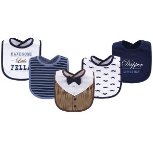 Little Treasure Baby Boy Cotton Bibs 5pk, Handsome Fella, One Size - 1 of 1