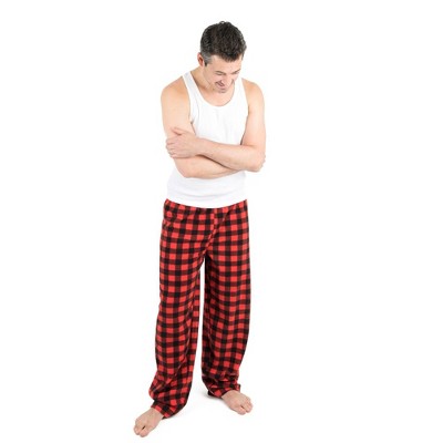 Leveret Mens Fleece Christmas Pants Plaid Black And Red Xxl : Target