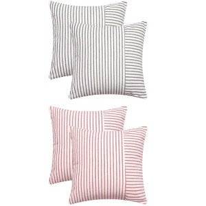 REGALWOVEN 4 Pcs Boho Striped Throw Farmhouse Pillow Covers for Couch Sofa Bedroom Home Decor - 1 of 4