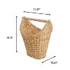 happimess Talia Classic Coastal Hand-Woven Water Hyacinth Toilet Paper Basket with Wood Bar - 4 of 4
