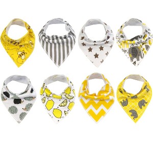 Wrapables Baby Bandana Drool Bibs, Super Soft and Absorbent Bibs for Drooling and Teething (Set 8) - 1 of 4