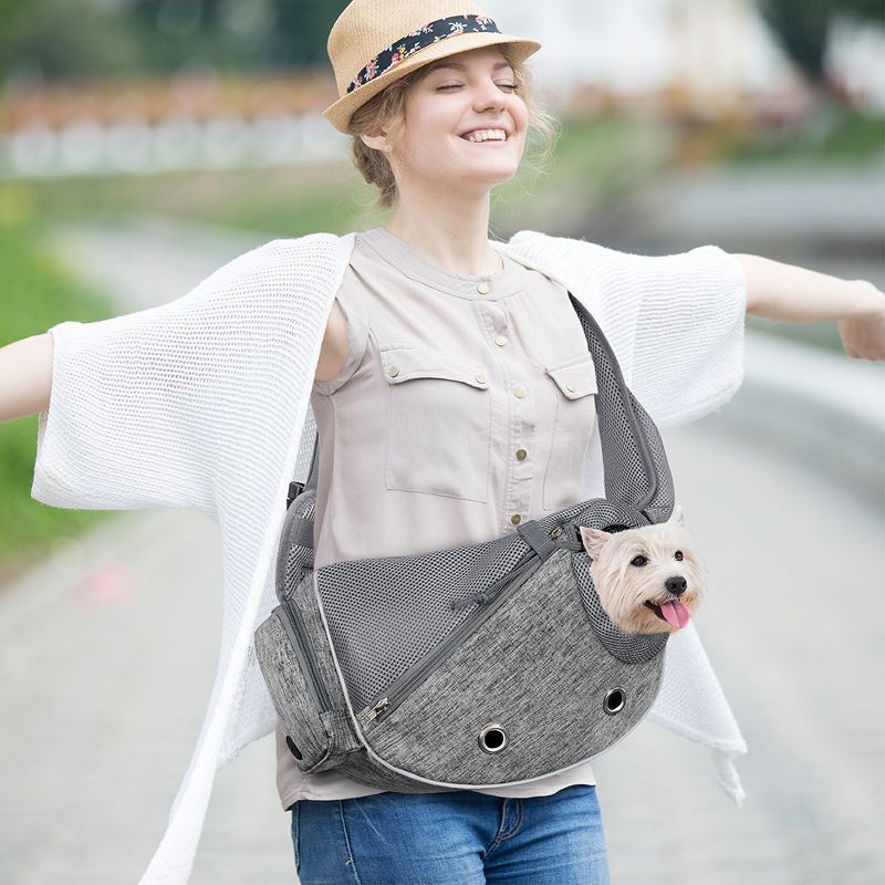 PetAmi Dog Sling Carrier, Puppy Purse Traveling Carrying Bag to Wear, Cat Adjustable Crossbody Travel Pet Pouch, 5 of 8