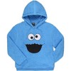 Sesame Street Women's Cookie Monster Embroidered Face Plush Fleece Hoodie - 2 of 4
