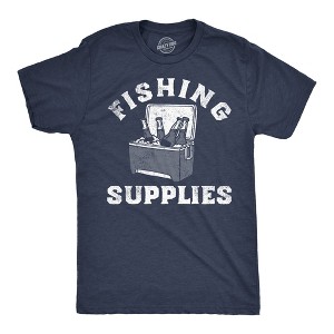 Mens Funny T Shirts Fishing Supplies Sarcastic Drinking Graphic Tee For Men - Crazy Dog Men's T Shirt - 1 of 4