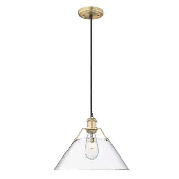 Golden Lighting Orwell 1-Light Pendant in Brushed Champagne Bronze with Clear Glass