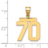 Black Bow Jewelry 14k Yellow Gold, Athletic Collection Medium Polished Number 70 Pendant - 2 of 3