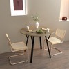 VYNXARIA 35.43 Inch Round Dining Table, Small Circle Kitchen Table with Metal Black Legs for 2-4 people,Modern Dining Room Table, Brown - 2 of 4