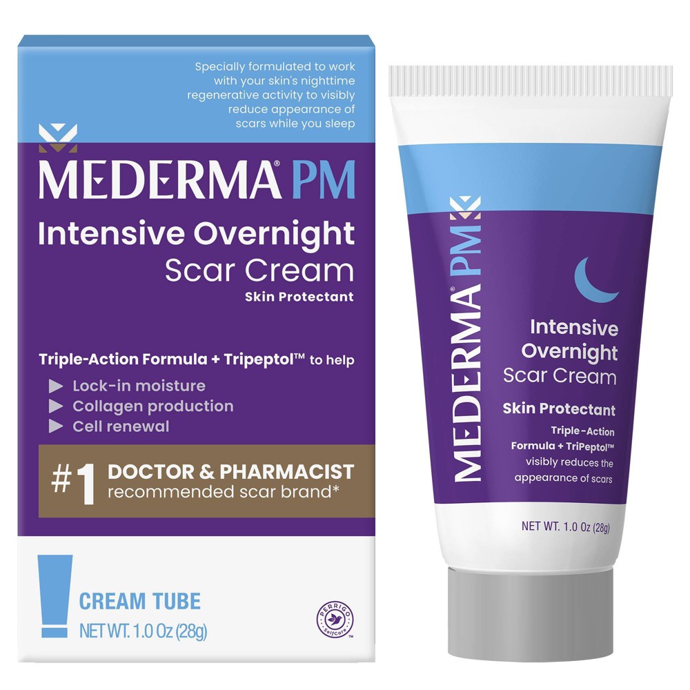 Expiration 09/2027) Mederma PM Overnight Scar Cream - 1oz