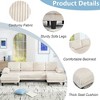 QingMoon 114" U-Shaped Sectional Sofa, Deep Seat Sleeper Couch, 4-Seat Velvet Upholstery Sofa, with Double Chaise for Apartment, Living Room - 3 of 4