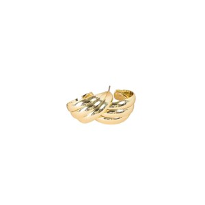 Slickblue Women's Fashion Earrings, Gold Twisted Triple Hoops, Trendy Statement Look, 1" Diameter - 1 of 4