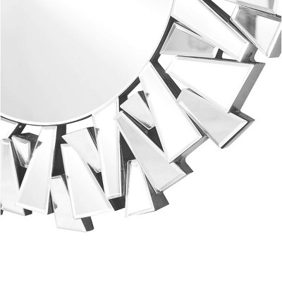 Elegant Sparkle 39.5" Glam Round Clear Glass Mirror