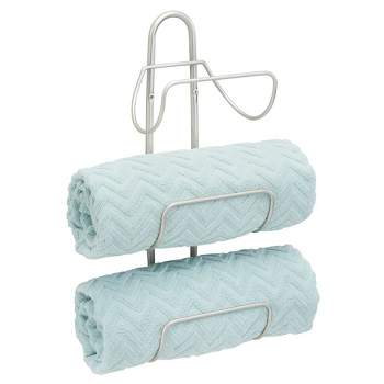 SUSIMOND Towel Rack for Bathroom Wall Mount, Towel Holder for Bathroom Wall  with Wooden Shelf & Hooks, Bathroom Towel Storage for RV, Towel Organizer