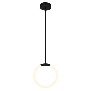 CWI Lighting Hoops 1 Light LED Pendant With Black Finish - 1 of 4