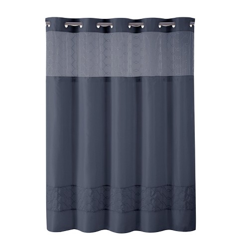 Solid Shower Curtain Indigo Hookless, Hookless 3 In 1 Shower Curtain