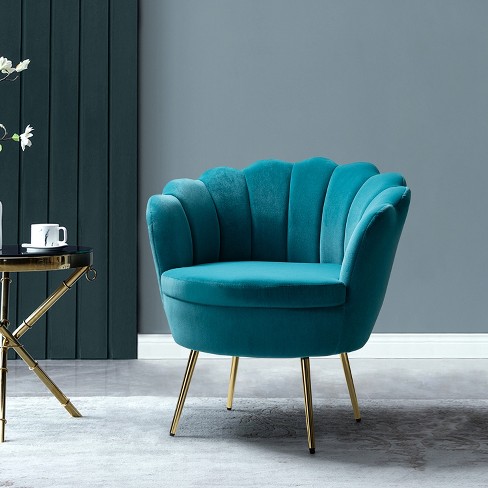 Blue best sale scallop chair