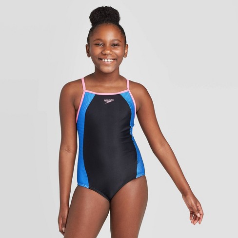 Speedo Girls Thin Strap One Piece Swimsuit Sports & Fitness Sports ...