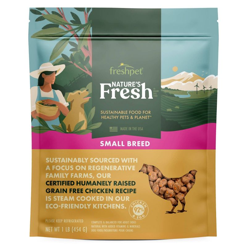 Freshpet Nature&#39;s Fresh Grain Free Small Breed Chicken and Vegetables Recipe Refrigerated Wet Dog Food - 1lb, 1 of 6