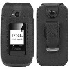 Nakedcellphone Case for Sonim XP3plus 5G Flip Phone (2025, X320) - Vegan Leather with Belt Clip - Black - 2 of 4