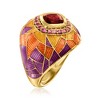 Ross-Simons 1.90 Carat Garnet and .50 ct. t.w. Rhodolite Garnet Ring With Purple and Orange Enamel in 18kt Gold Over Sterling Size 5 - 3 of 4