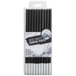 Brea Reese Charcoal Pencils-10pc Soft,Medium & Hard Set,Shading & Blending Kit - 1 of 4