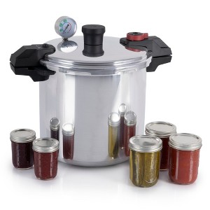 T-fal 22qt Canner & Pressure Cooker, Polished Aluminum Cookware: Stainless Steel, Locking Lid, Dishwasher-Safe Parts - 1 of 4