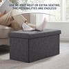 Ornavo Home Foldable Tufted Linen 30" Inch Bench Storage Ottoman - 3 of 4
