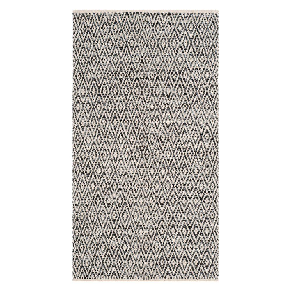 3'x5' Geometric Woven Accent Rug Ivory/Dark Gray - Safavieh