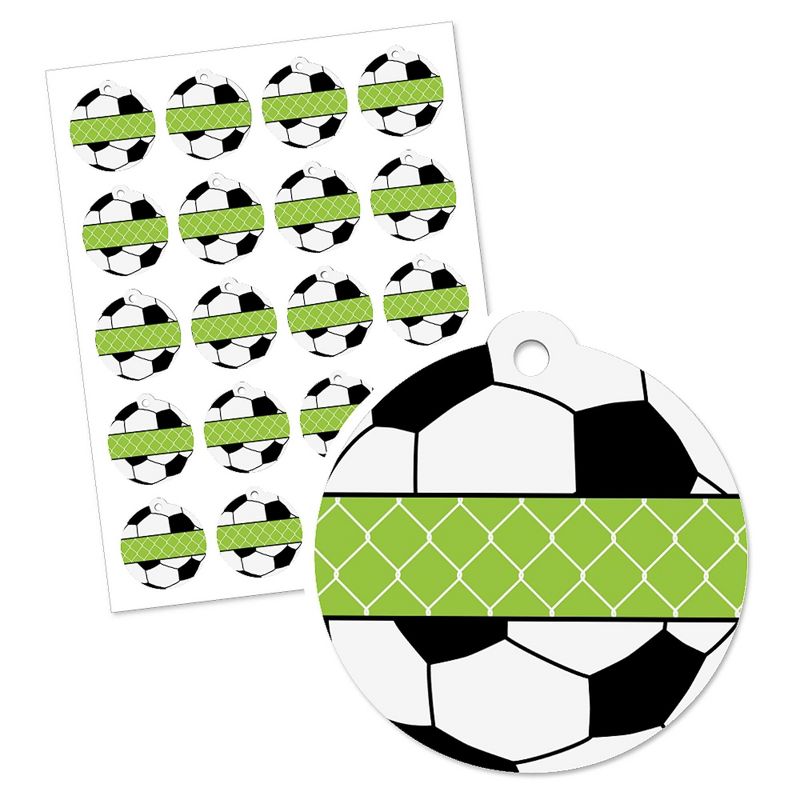 Big Dot of Happiness Goaaal - Soccer - Baby Shower or Birthday Party Favor Gift Tags (Set of 20), 2 of 5