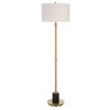 Uttermost Guard Floor Lamp – 65"H Iron with Antiqued Brass Finish and Black Marble Column with White Drum Shade - 4 of 4