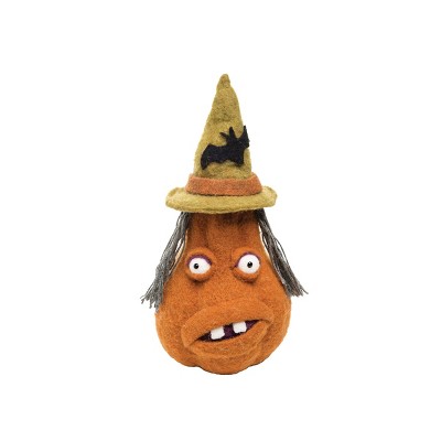 Gallerie II Wooly Ugly Face Pumpkin Halloween Figurine Large