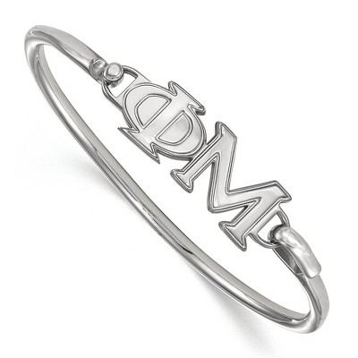 Black Bow Jewelry Sterling Silver Phi Mu Greek Life Bangle Bracelet 7 Inch
