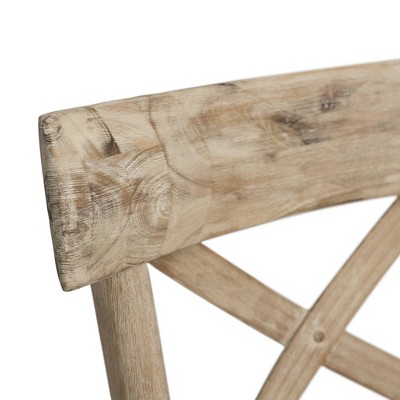 Keaton Natural Wood X-Back Bar Stool