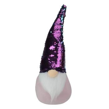 Northlight 17.5" Gnome with Purple and Blue Flip Sequin Hat Christmas Decoration