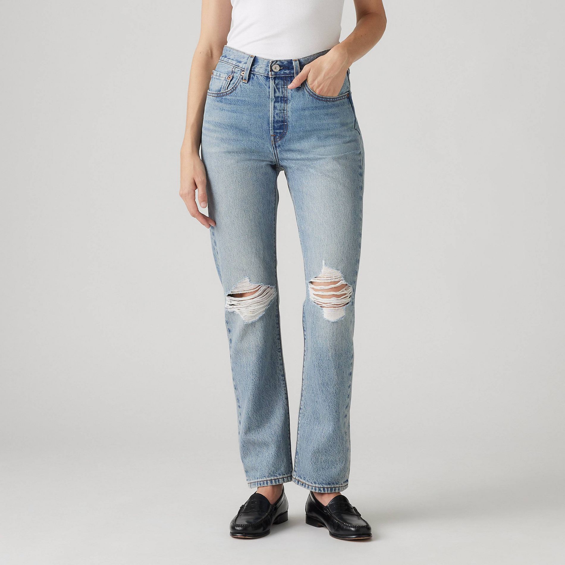 Levi's® Women's High-Rise 501® Jeans - Plan to Stay 29: Straight Fit, Midweight Denim, Fly Button Closure