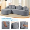 Mjkone 99''Chenille L-Shape Sectional Sofa with Curved Chaise，Modern Cloud 3-Seater Sofa - 3 of 4